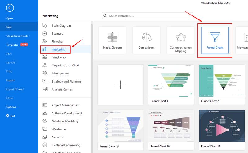 Open sales funnel diagram template