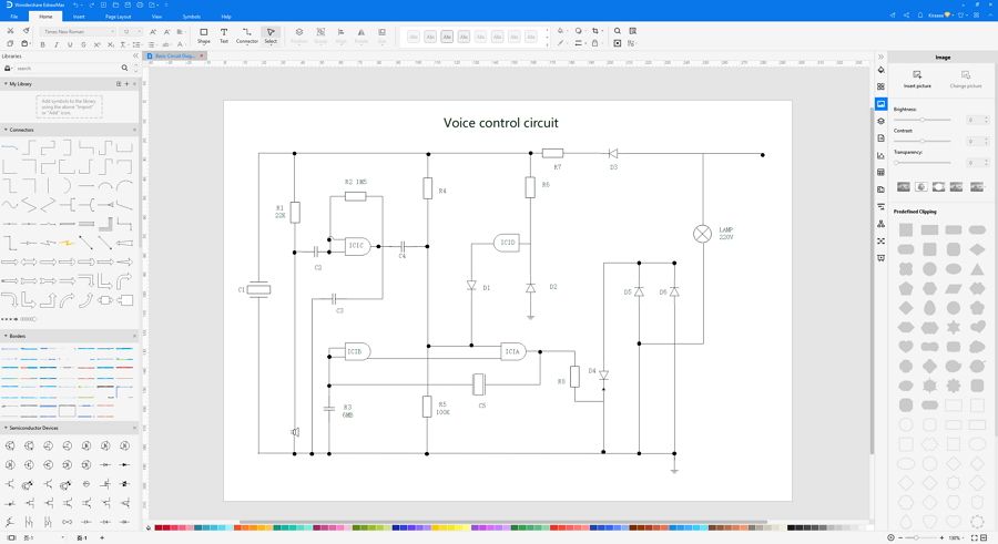 Choose a wiring design diagram template in EdrawMax
