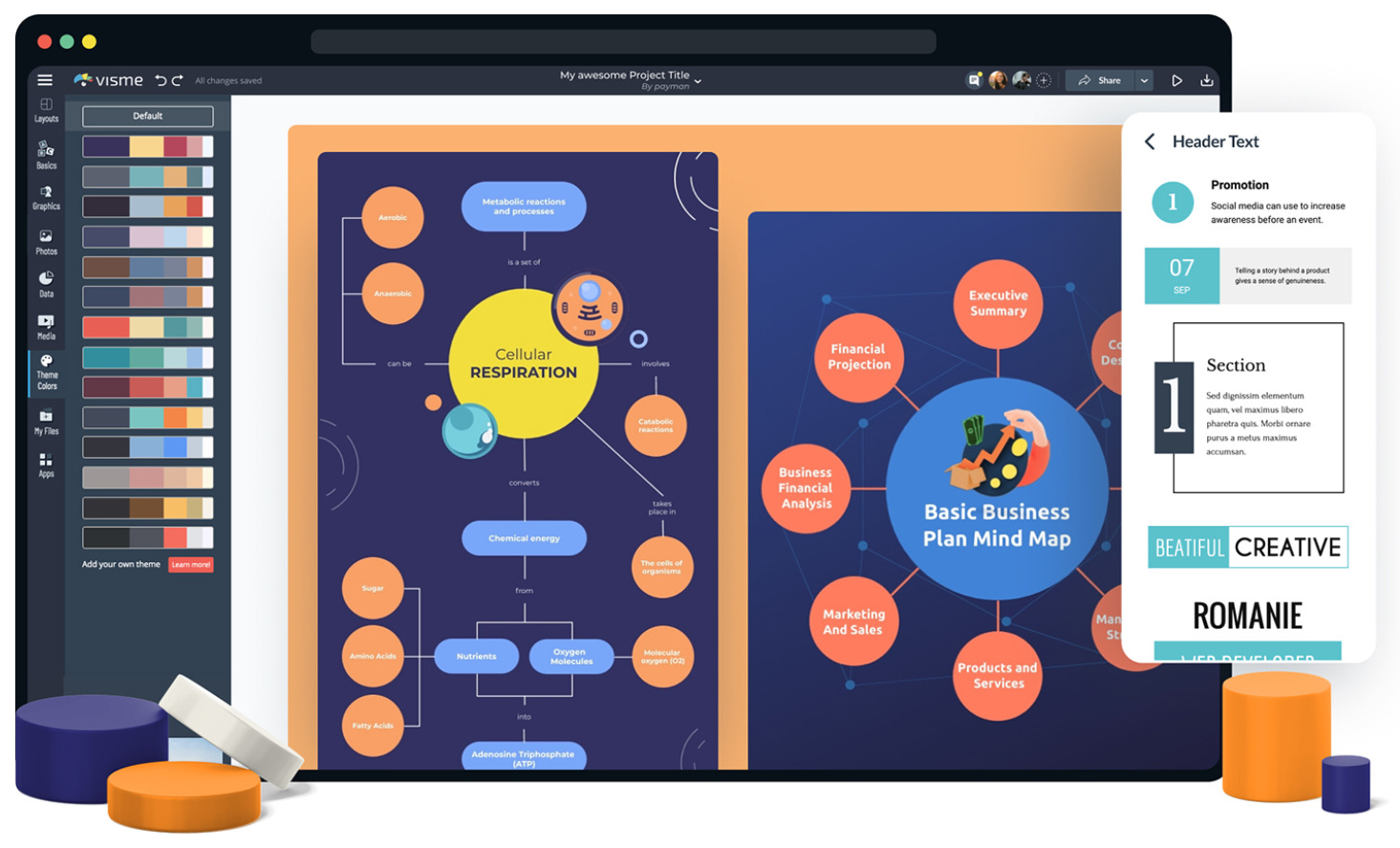 Visme tool for creating mind maps
