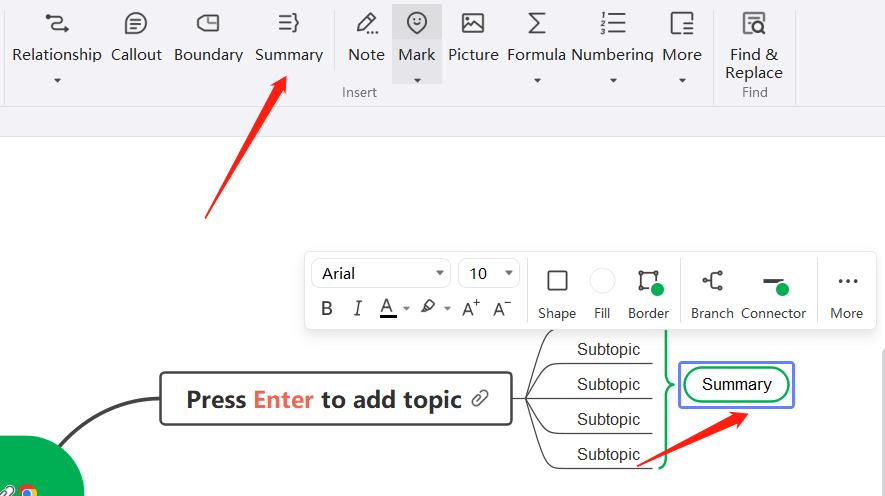 Inserting Summaries