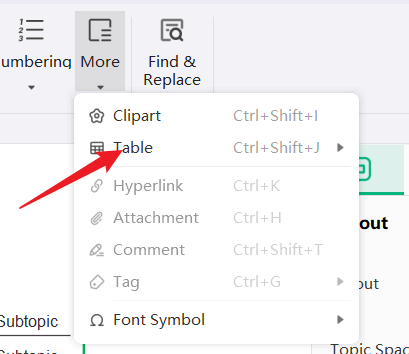 Inserting Tables