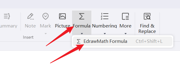 Inserire la formula EdrawMath