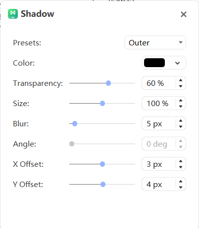 Modifier l'ombre des formes du sujet