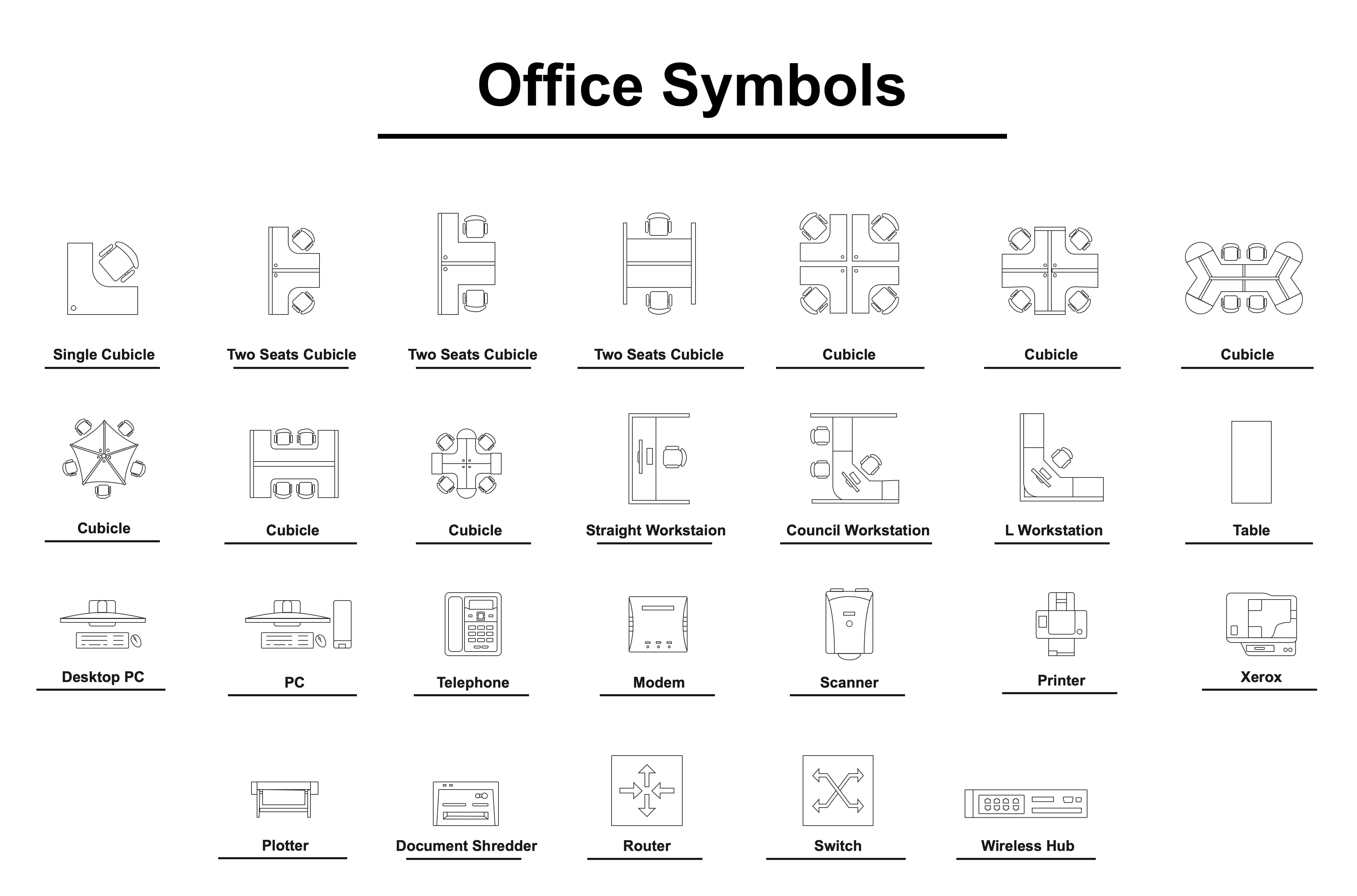 floor plan symbols for office