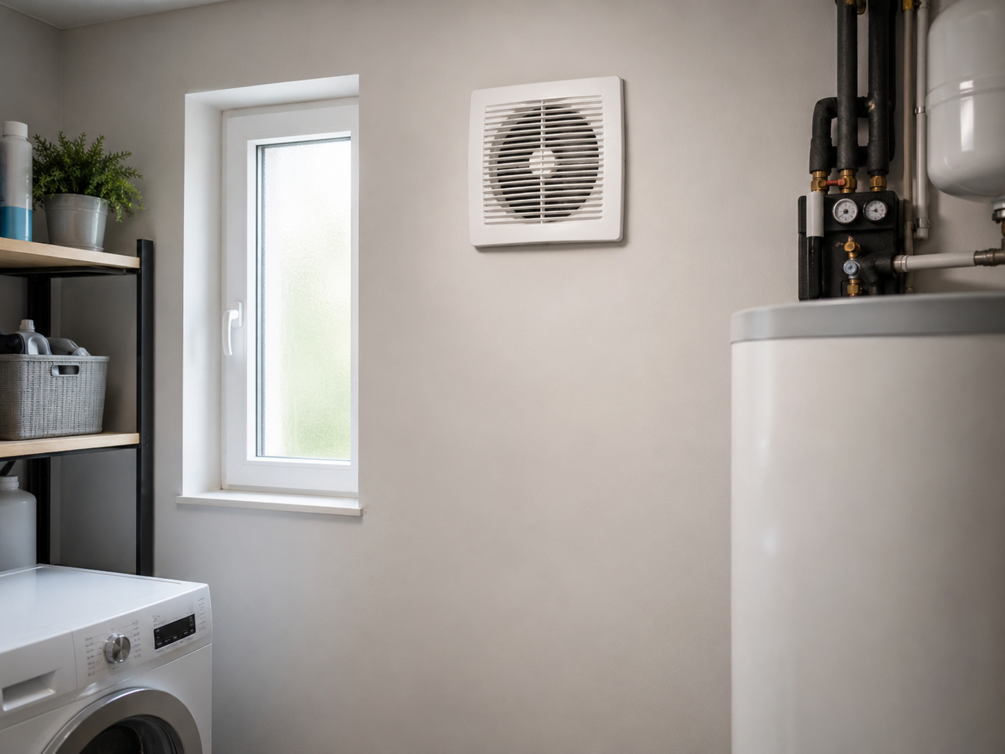 vista del ventilatore di scarico usata come riferimento visivo per il collegamento