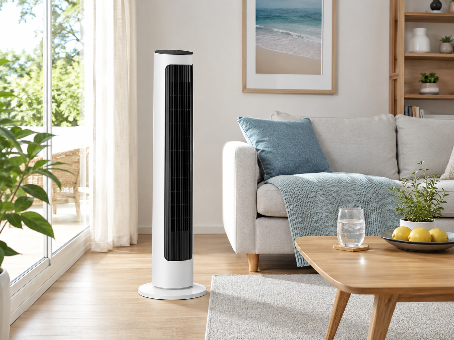 vista del ventilatore a colonna usata come riferimento visivo per il collegamento