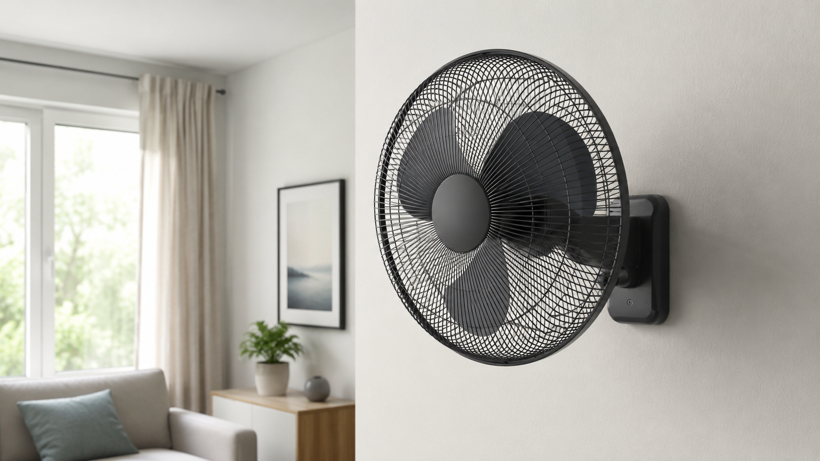 vista del ventilatore da parete usata come riferimento visivo per il collegamento