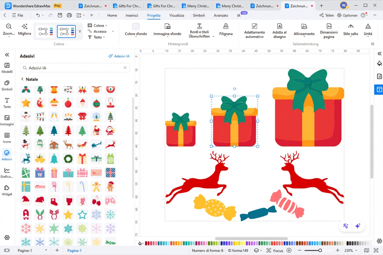 Größe der Weihnachtsillustrationen anpassen