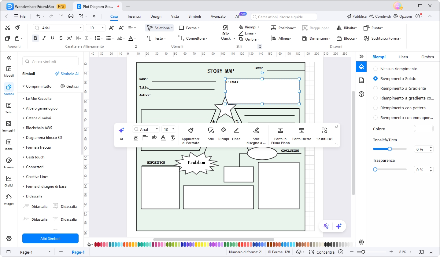 modifica diagramma di trama