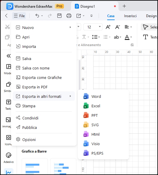 apertura modello con edrawmax