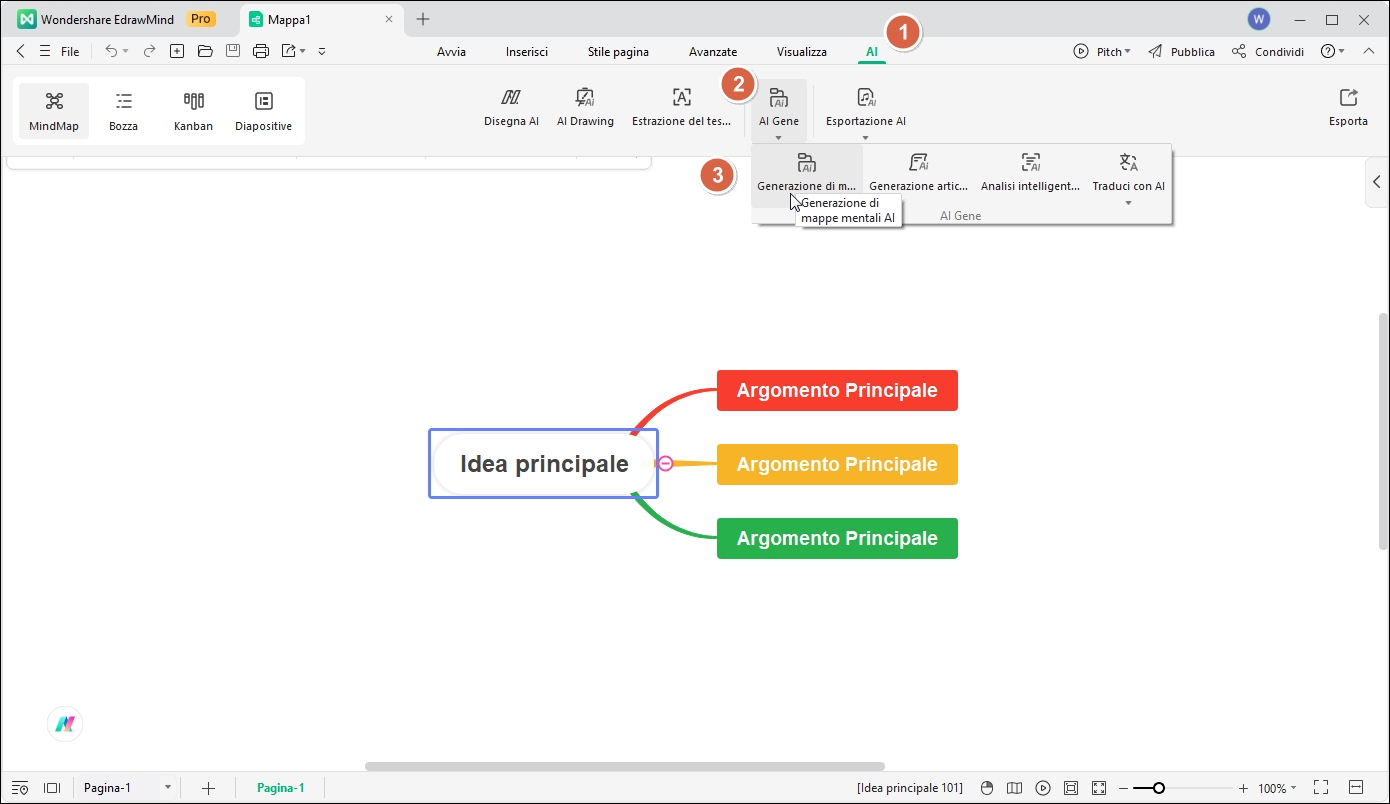 accesso alla funzione di edrawmind ai