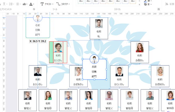 直感的な人物相関図テンプレート