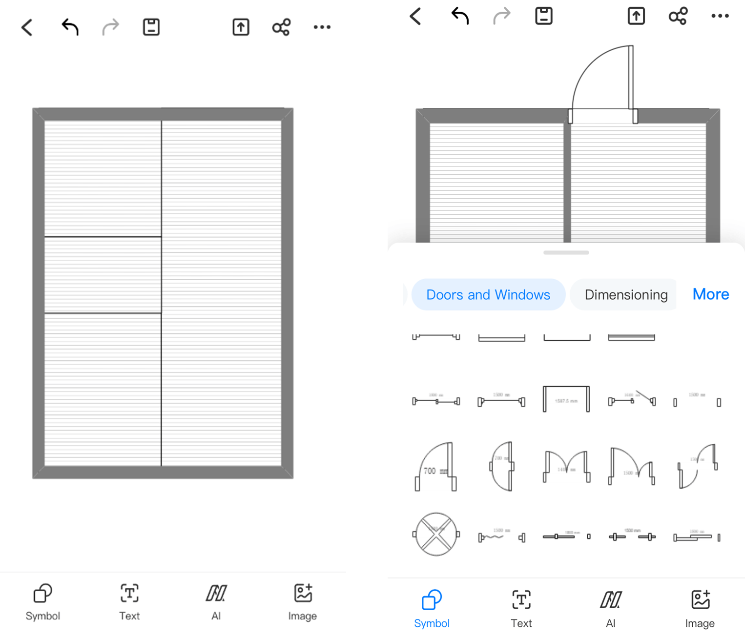 スマホを使って部屋のレイアウトを書く：部屋の作成