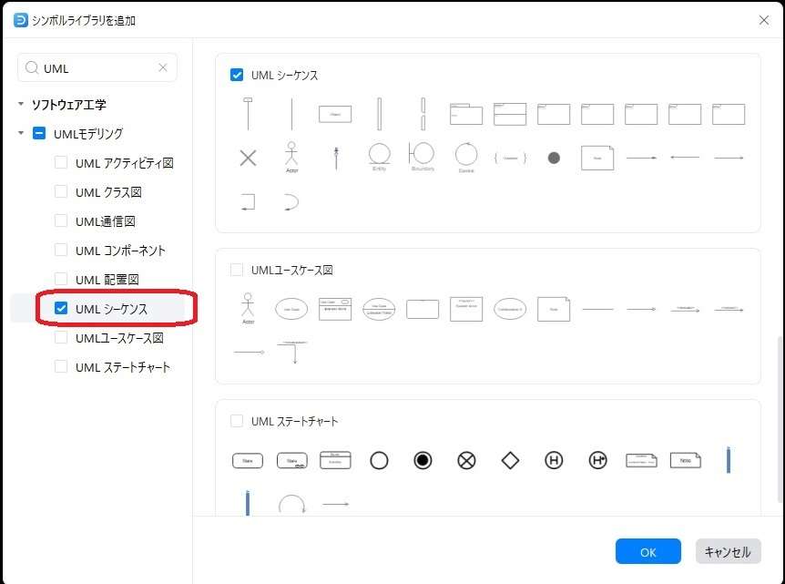 多機能なテンプレートと図形ライブラリ