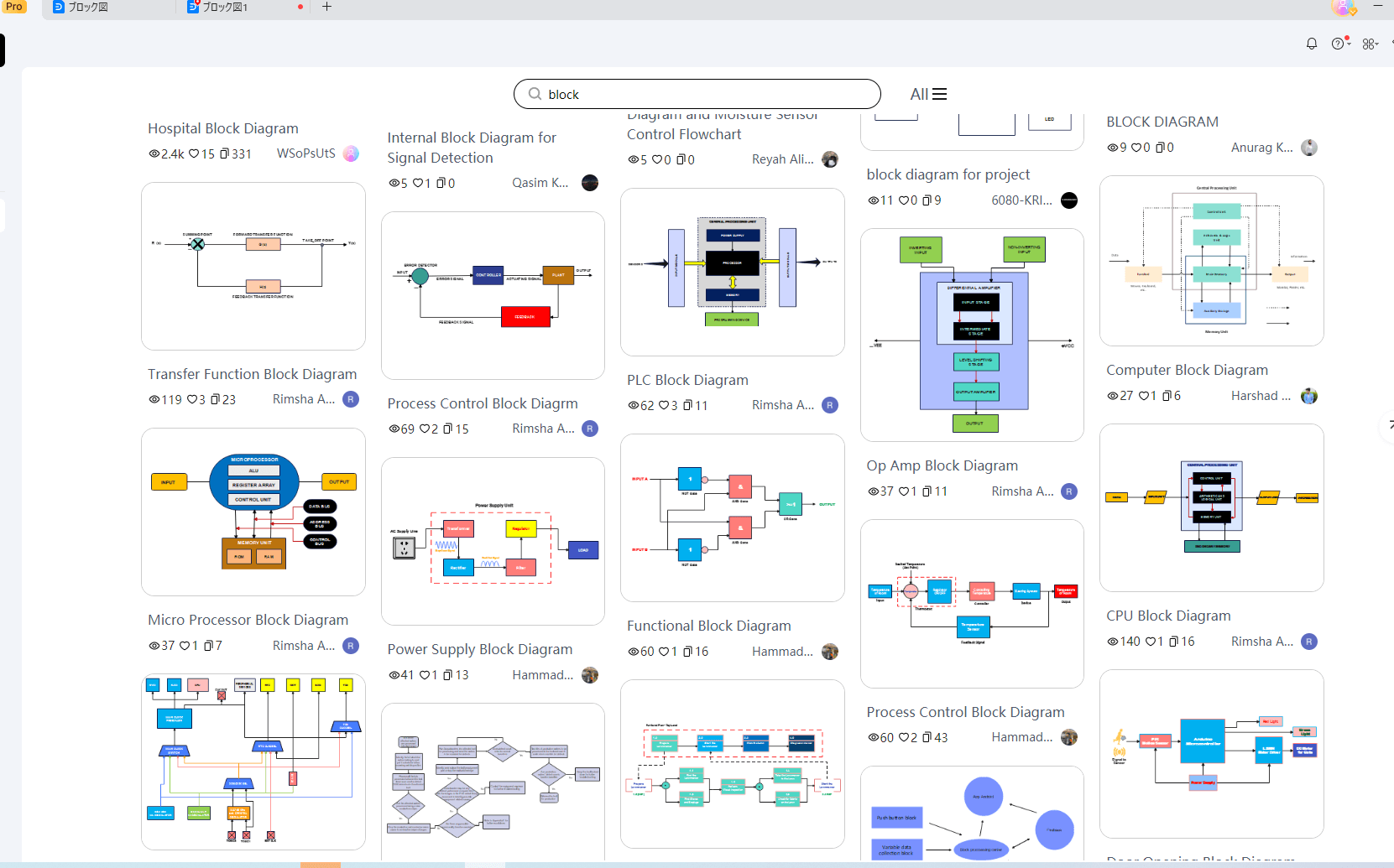 ブロック図のテンプレートをたくさん搭載する