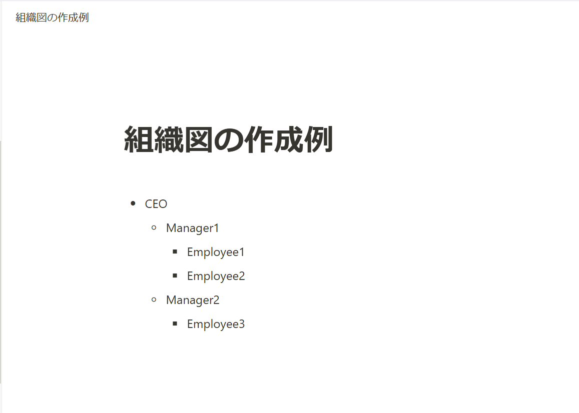 手動で組織図を作成する