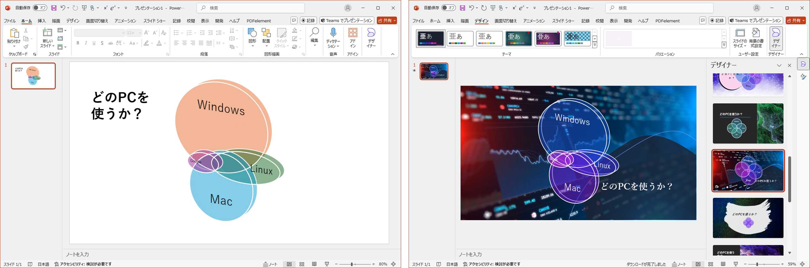 パワポで作成したベン図