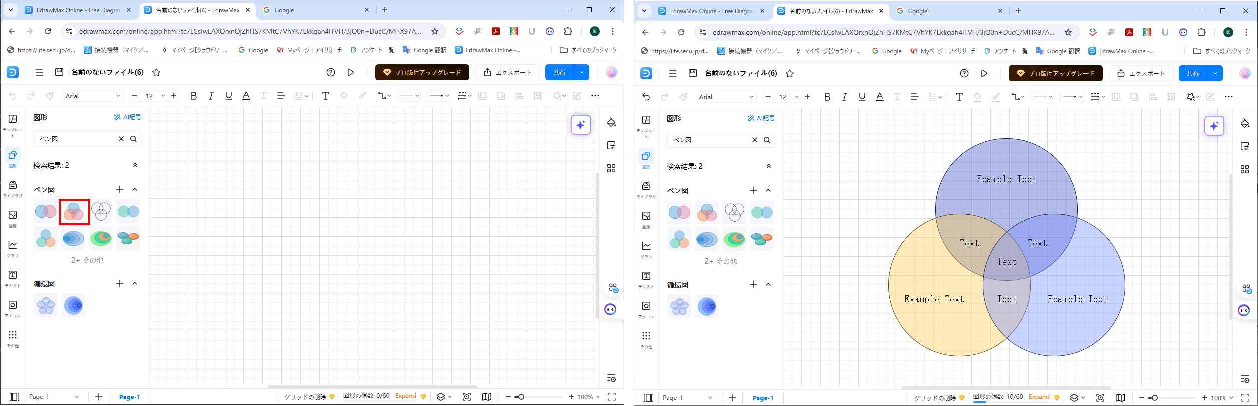 EdrawMaxでオイラー図を作成する