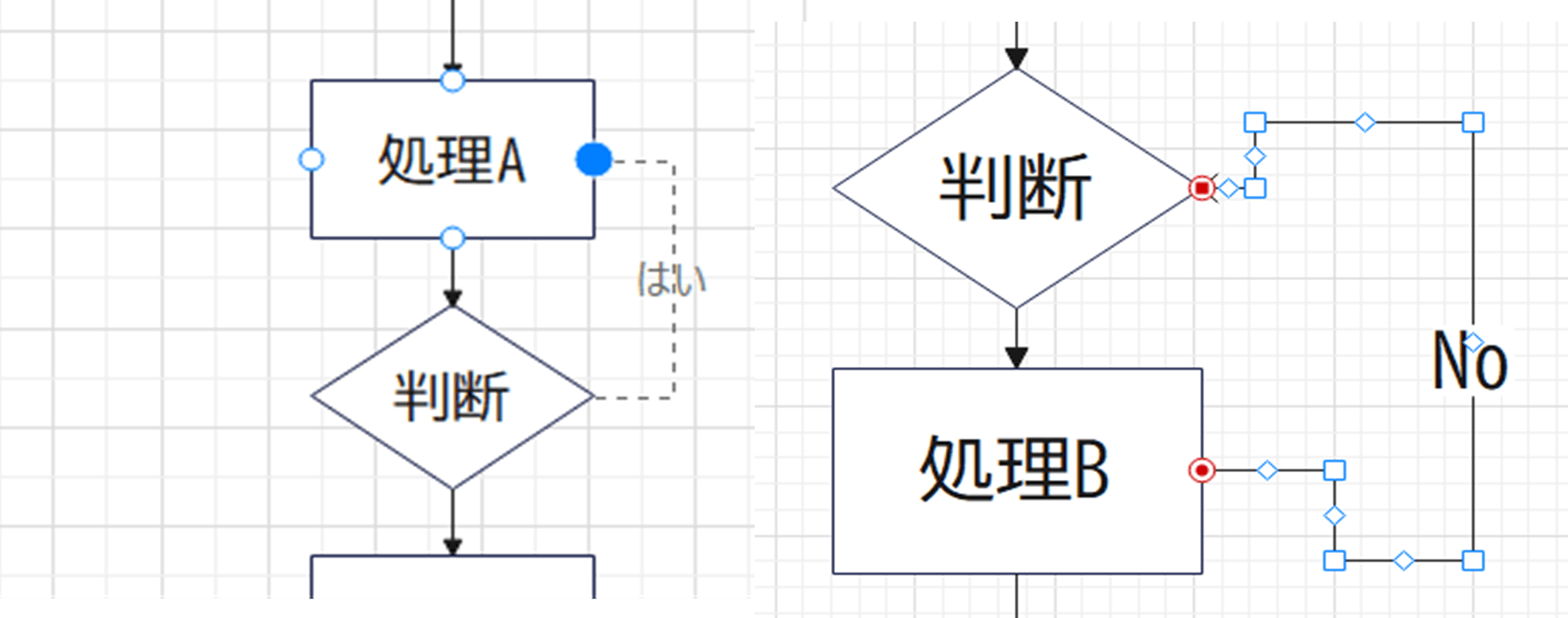 自動接続機能で図形を簡単に接続