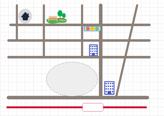 自宅→最寄り駅または最寄り駅→会社への地図