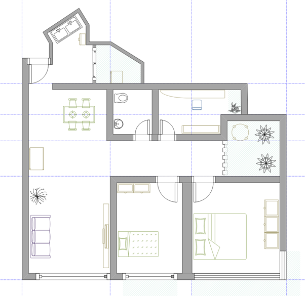 家具や設備機器を意匠図に記入