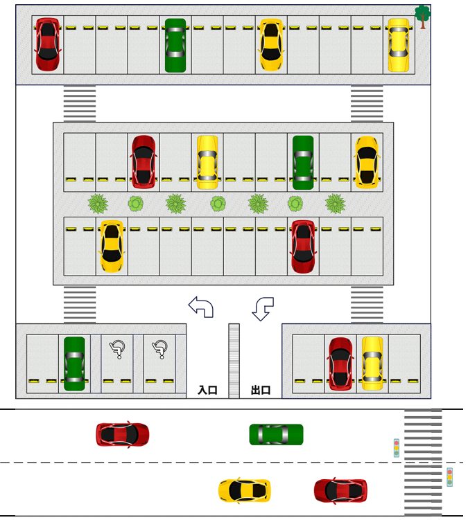 駐車場平面図のテンプレート【編集可能】