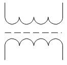 遮蔽付き2巻線単相変圧器：複線図