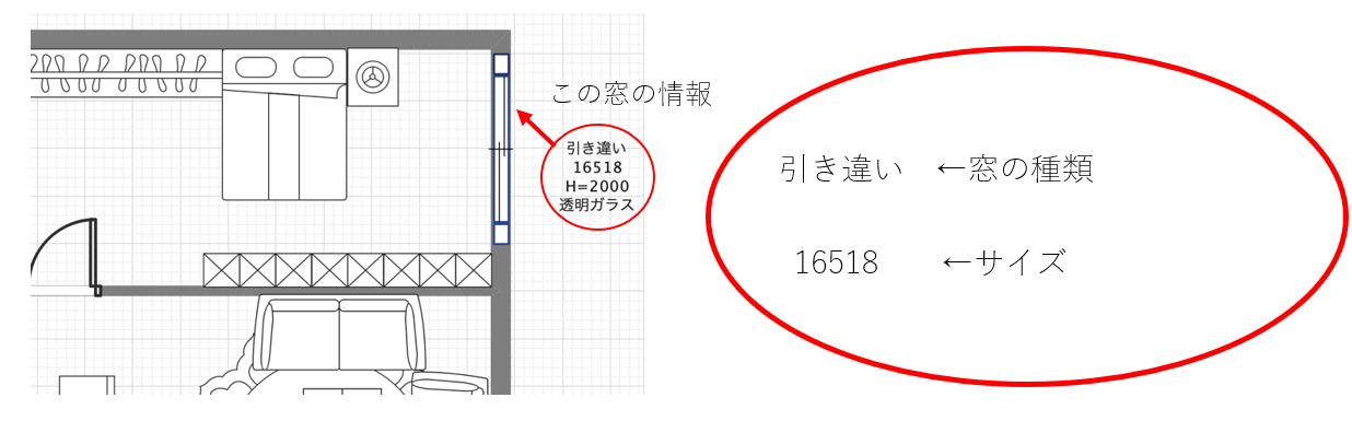 窓寸法の読み方