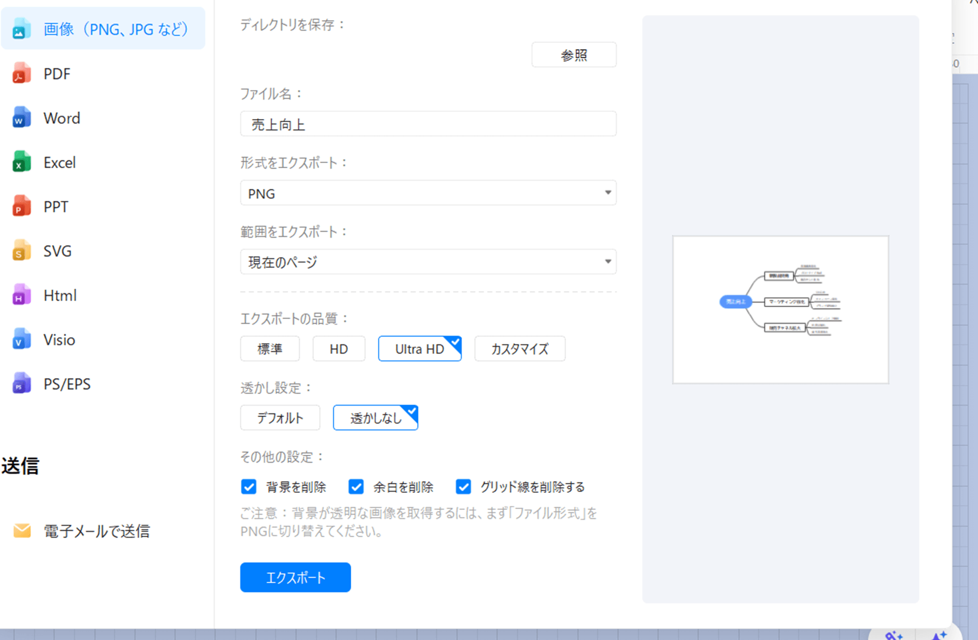 完成した系統図の保存