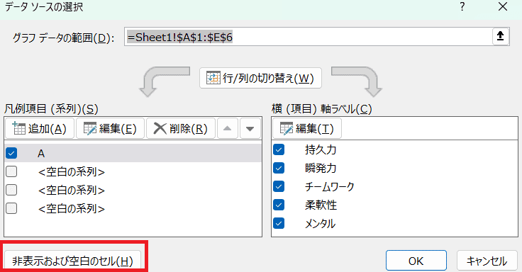 空白セル選択