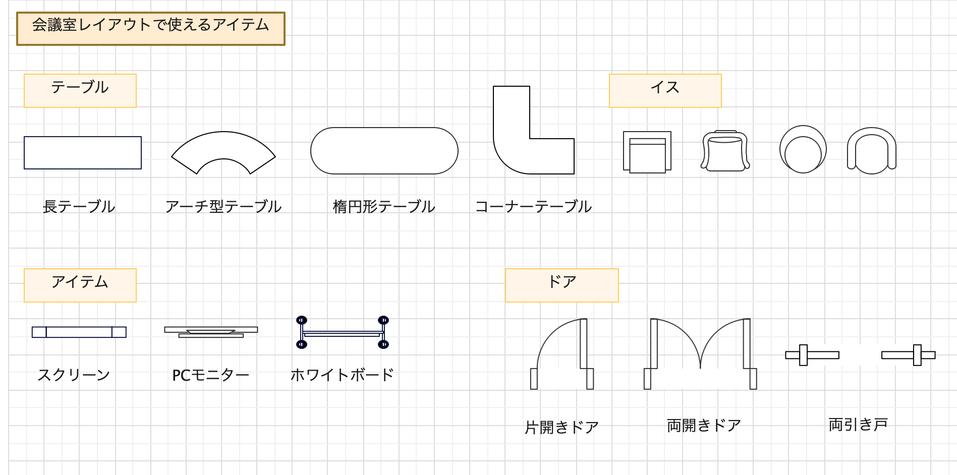 会議室平面図で使える図形