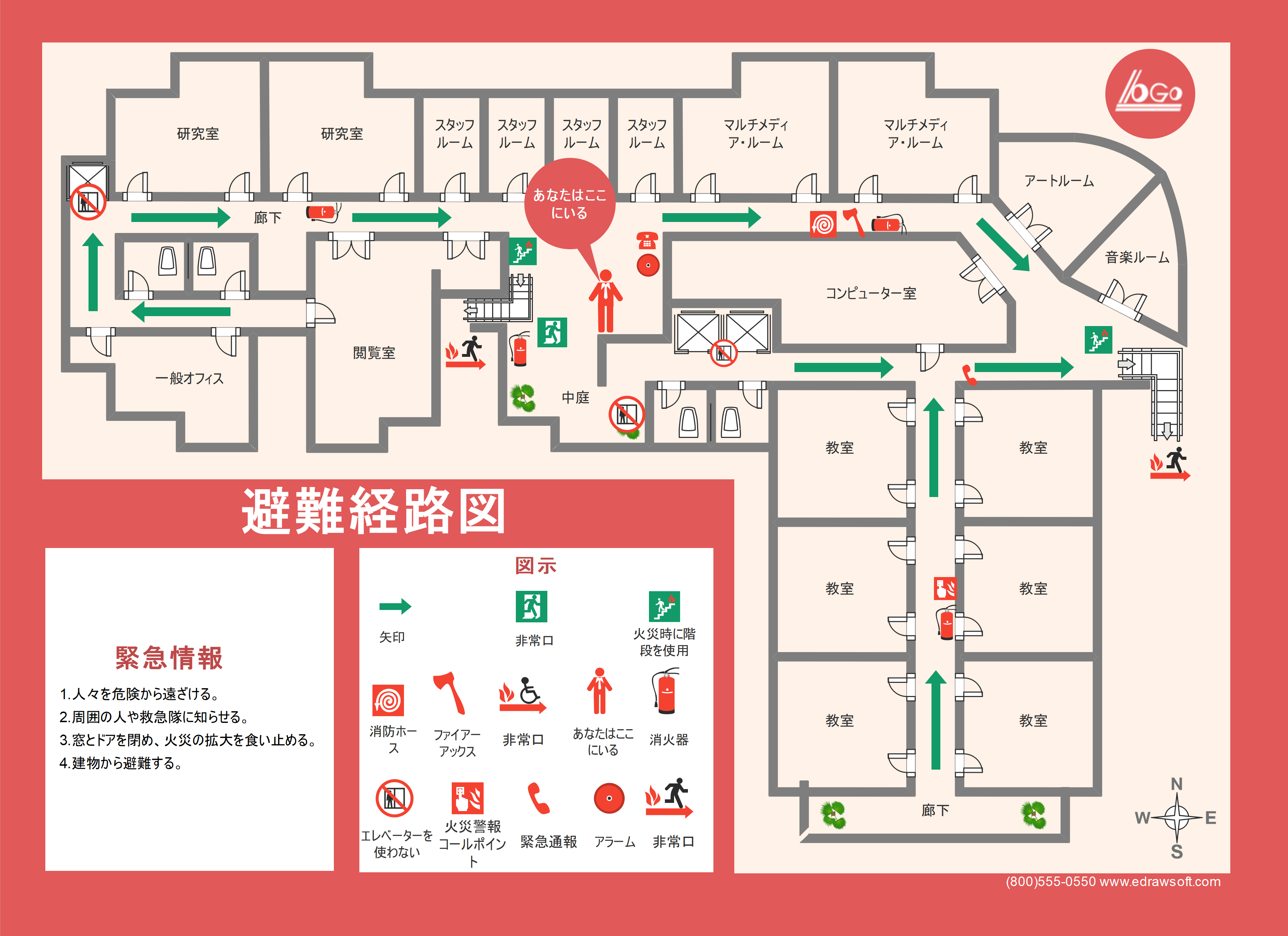学校避難経路図