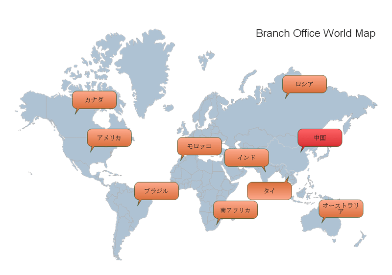 世界地図素材 - 多国籍企業分布