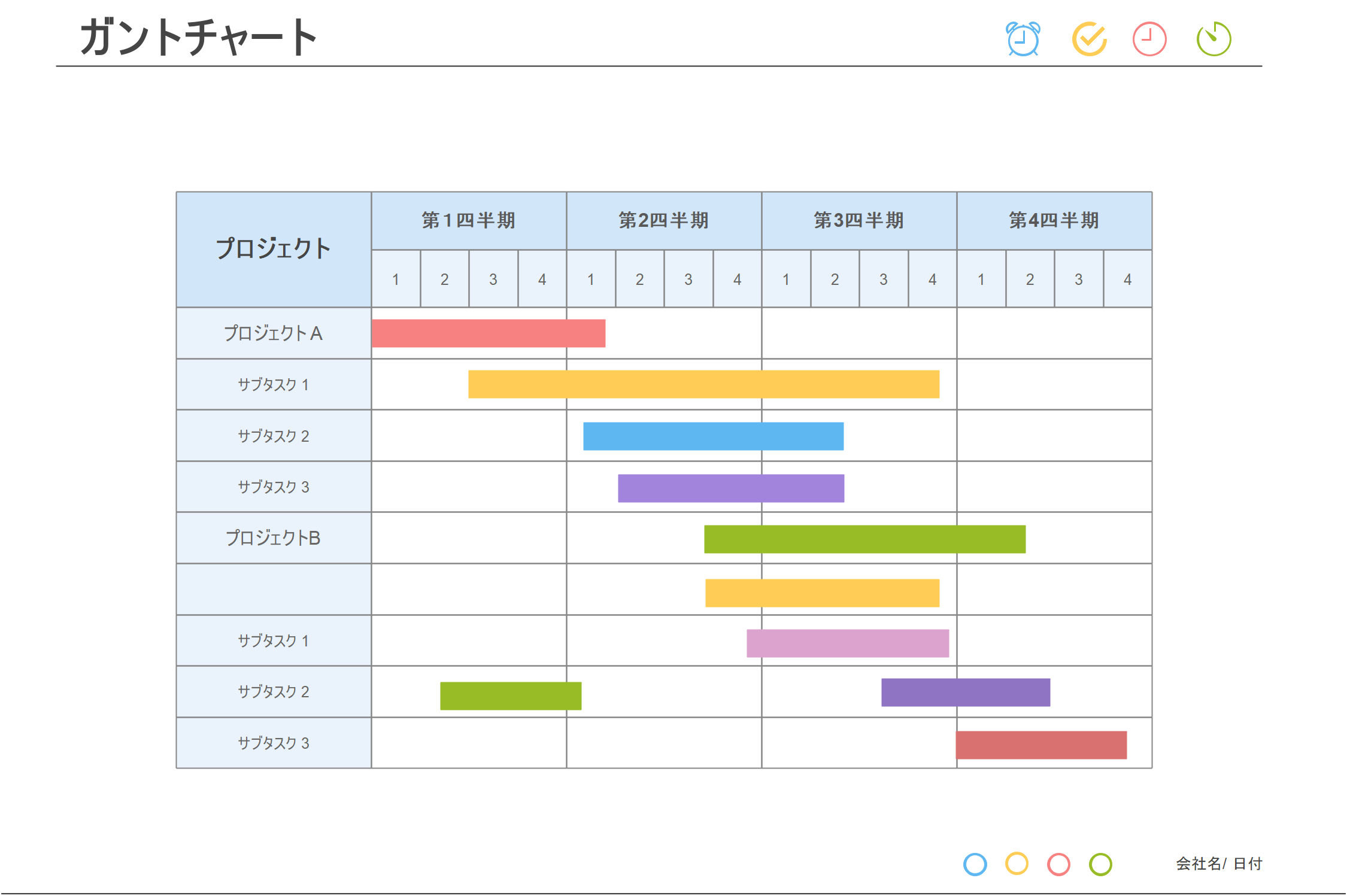 無料ガントチャートテンプレート Ppt