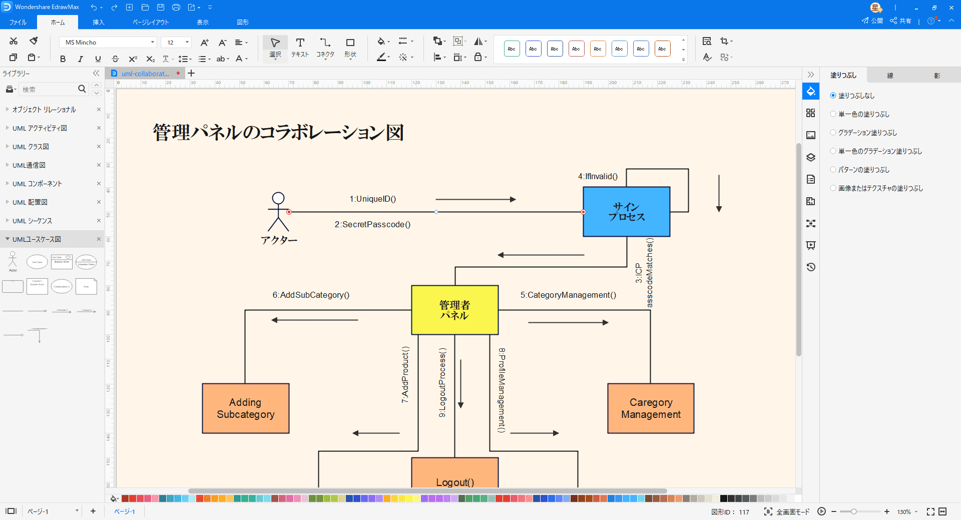 UML状態図編集