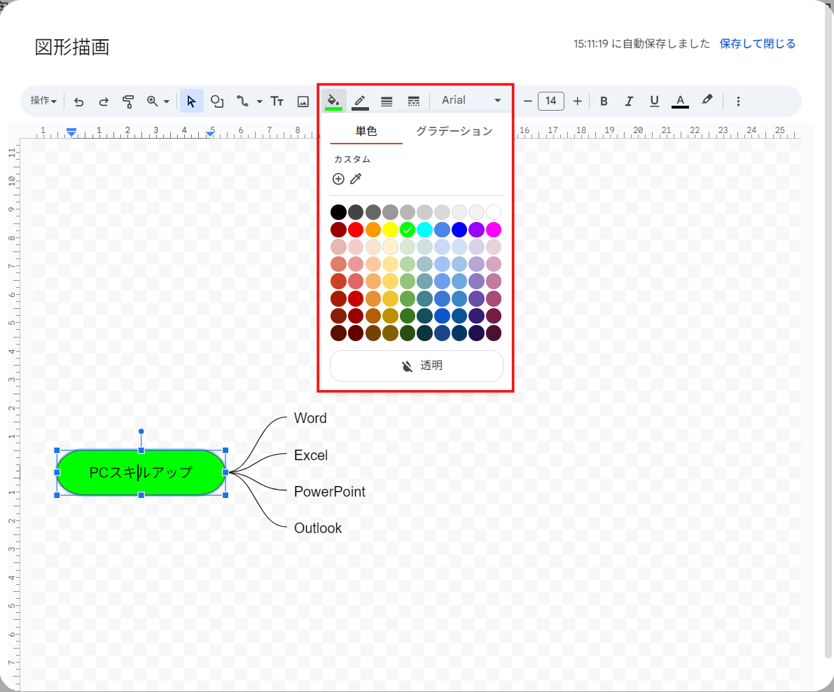 スプレッドシート図形描画4