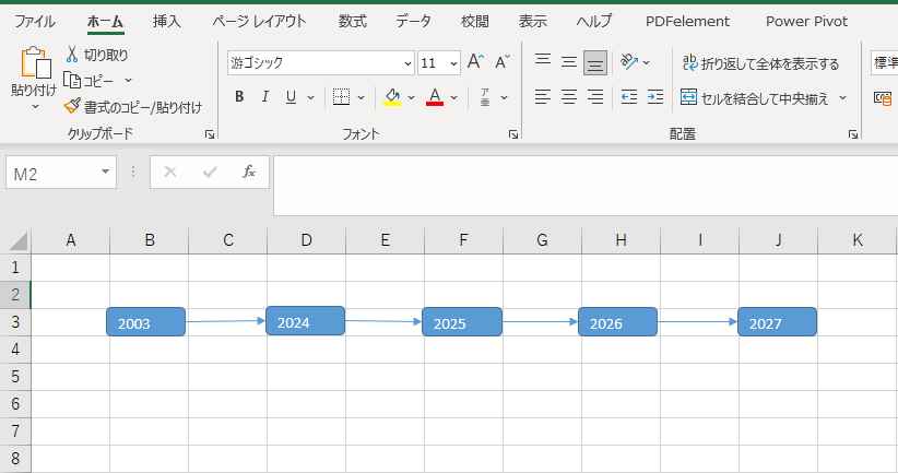 矢印で図形を繋げていく