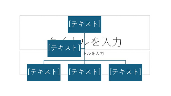 ダイアログボックスから「階層構造」→「組織図」をクリック