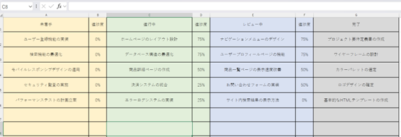 Excel カンバン方式