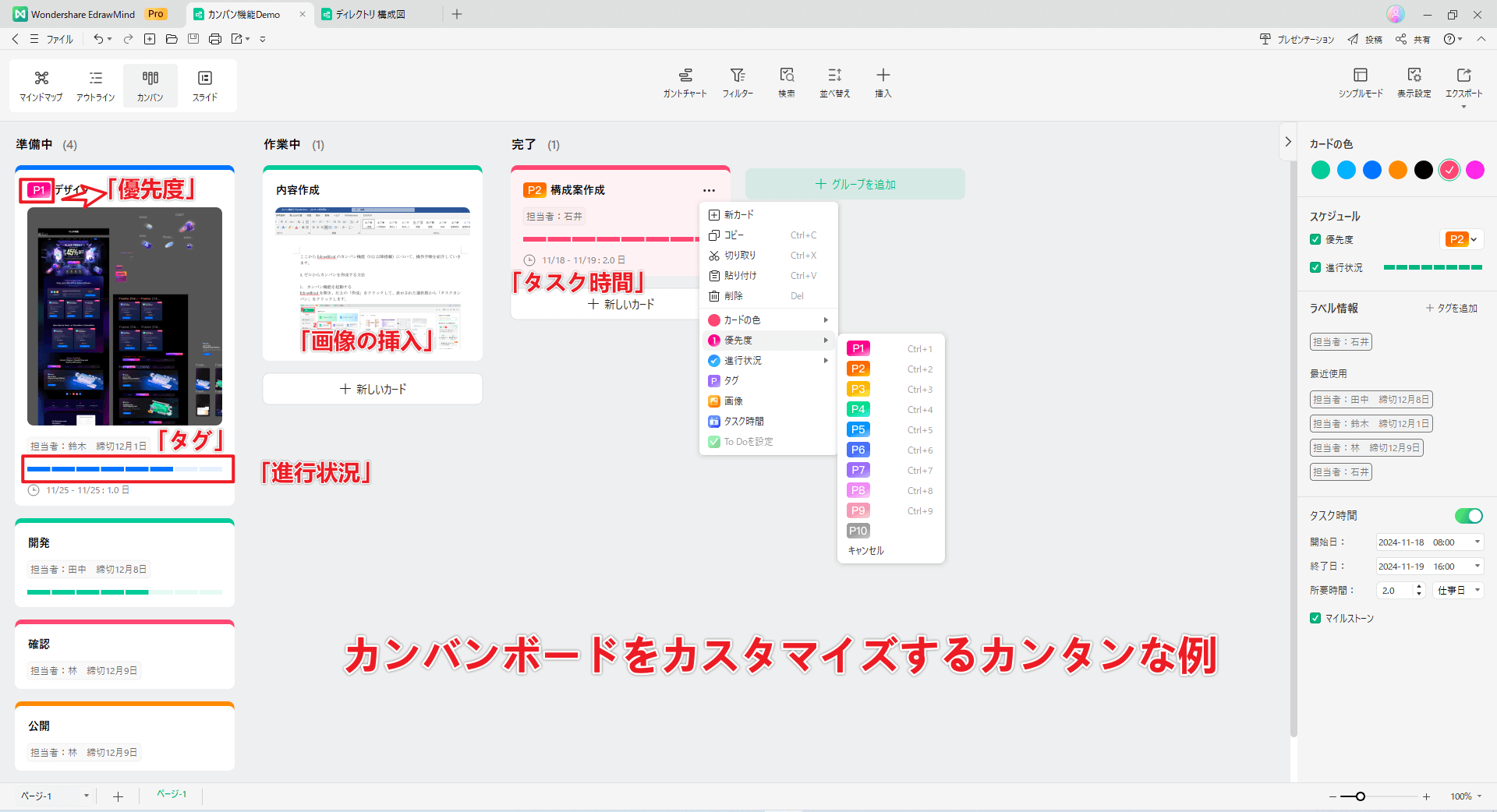 カンバンボードをカスタマイズする