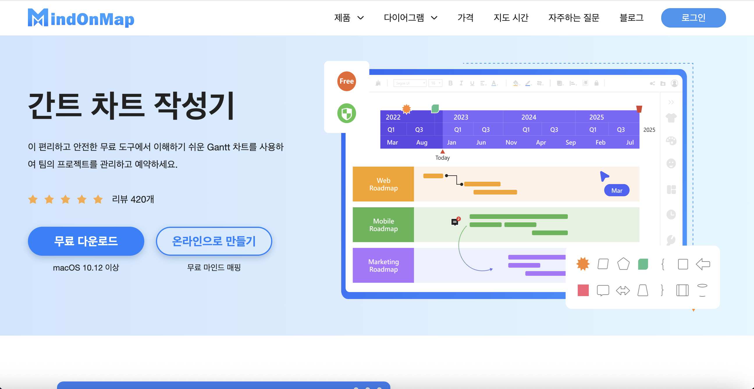 간트 차트 제작 툴 비교