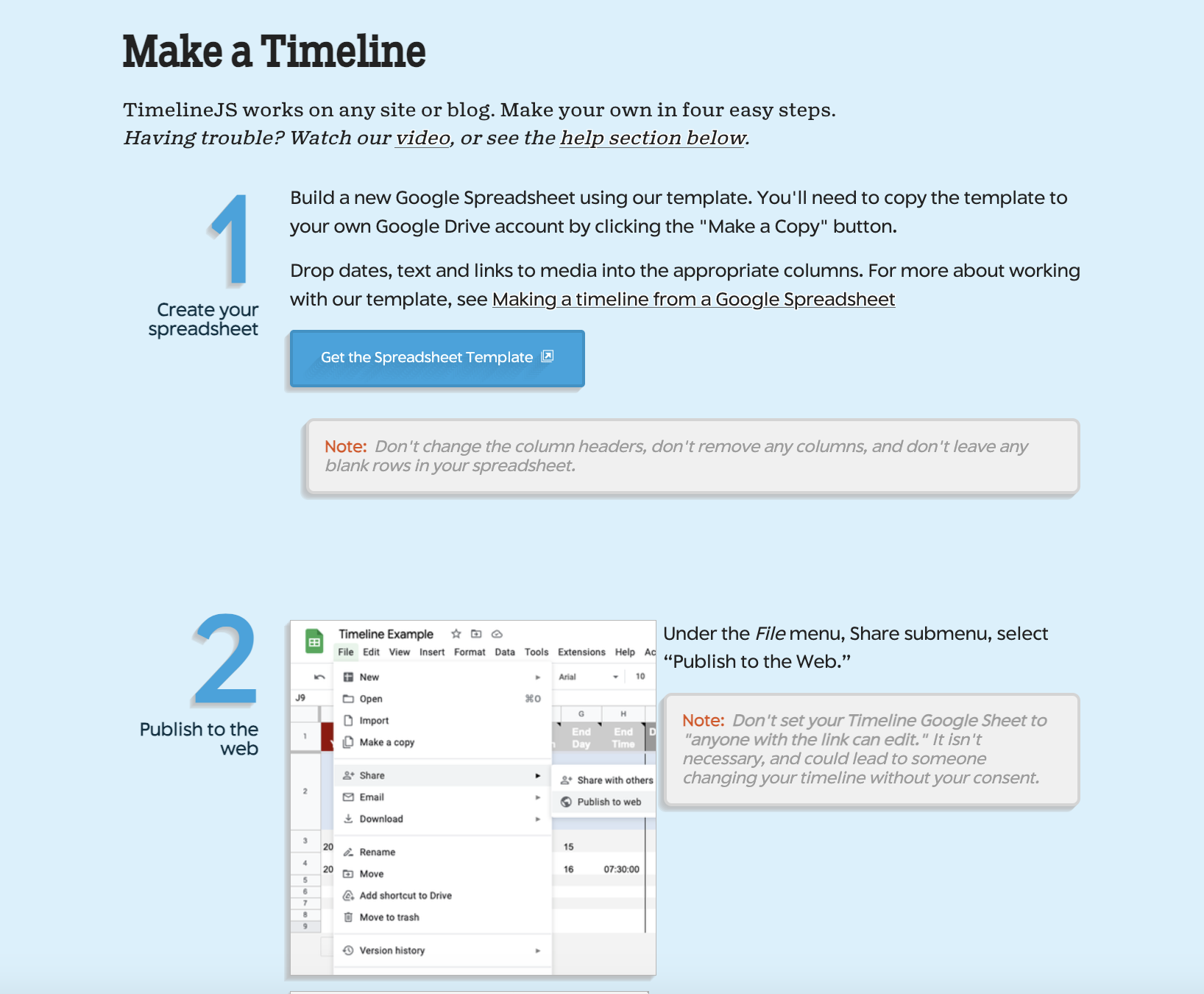 TimelineJS 타임라인