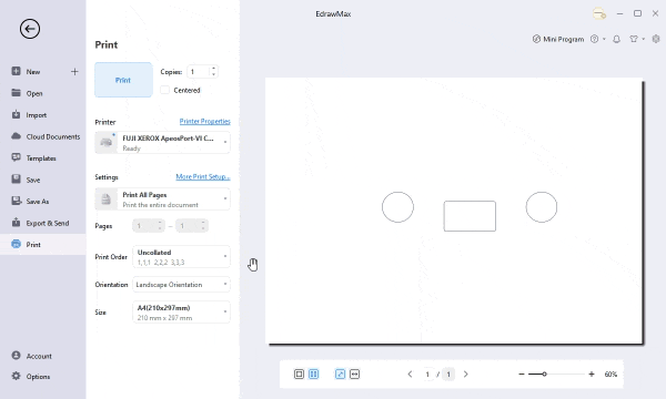 stampa la forma selezionata