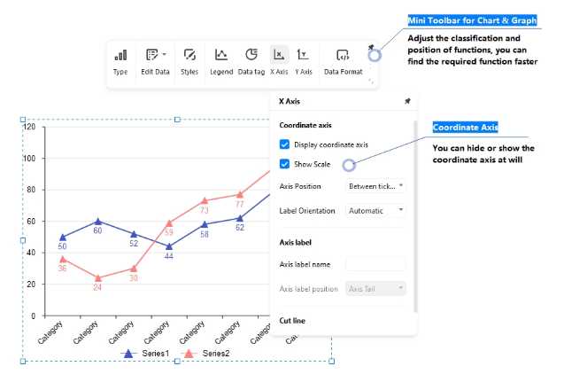 Mini barra degli strumenti per grafici e tabelle aggiornata