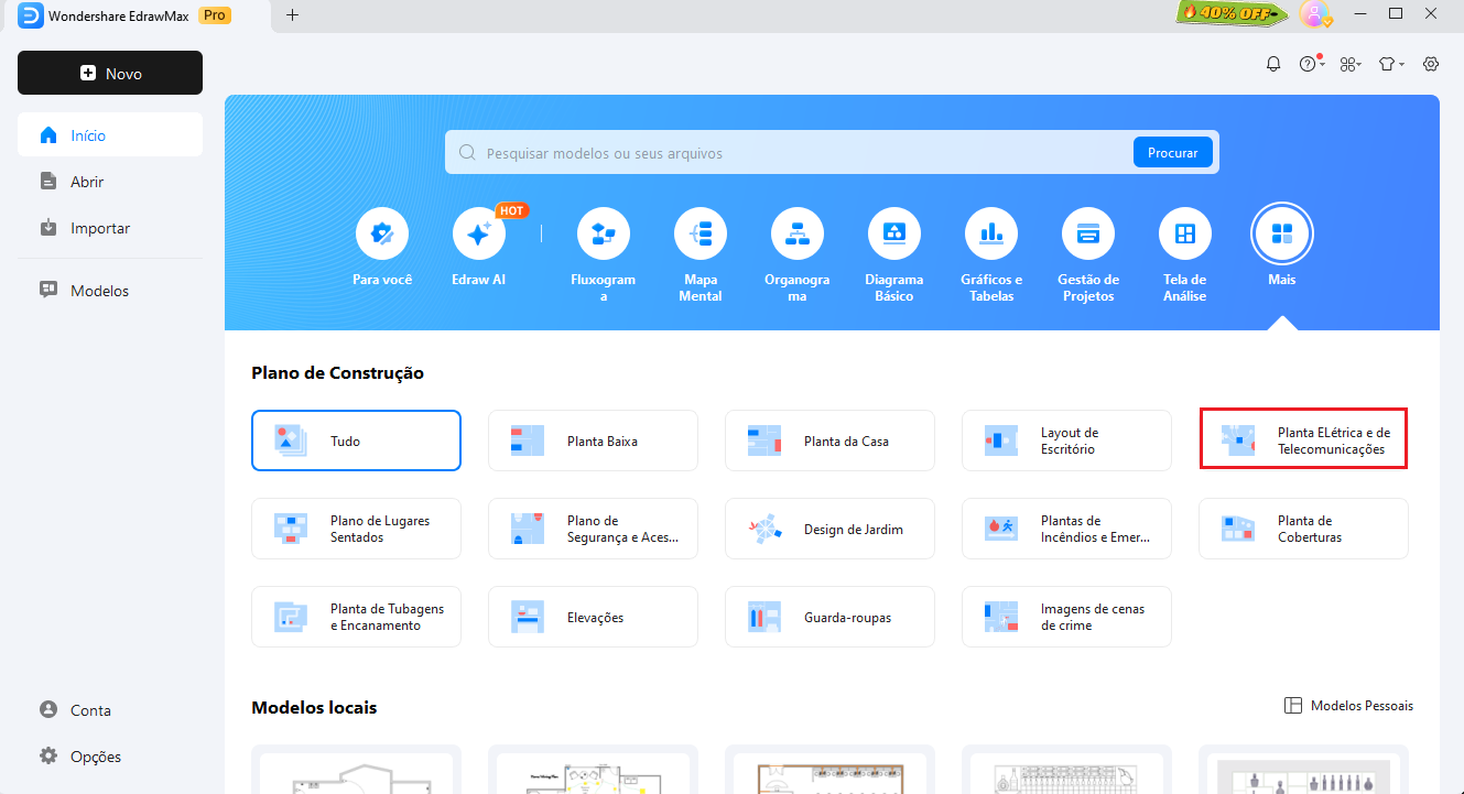 como criar planos elétricos com edrawmax