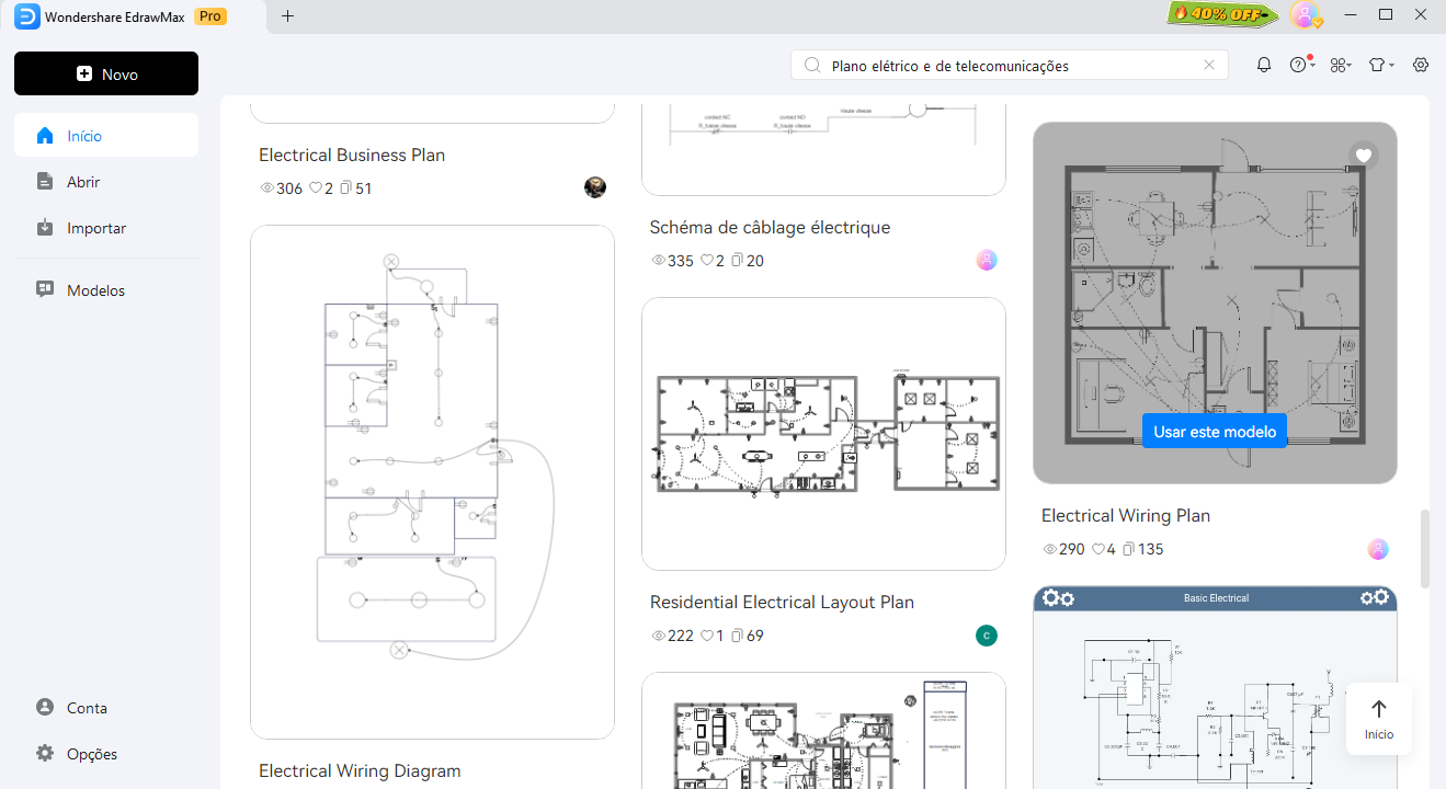 modelos de plano elétrico