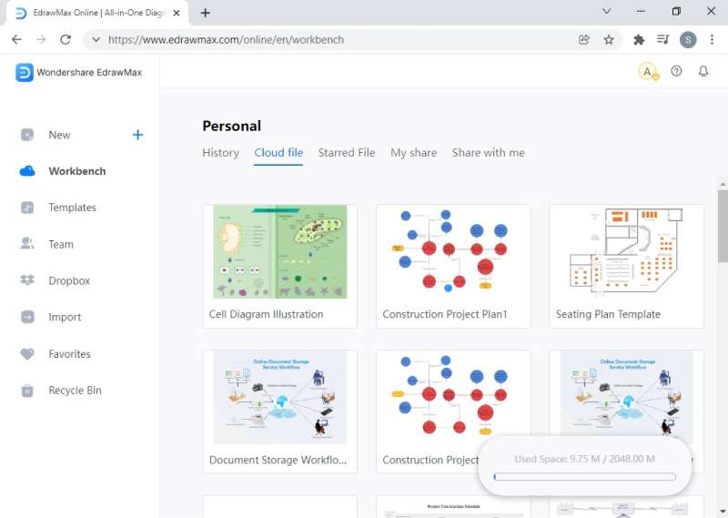 EdrawMax User Story Cloud Storage